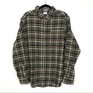 Columbia Mens Large Reg Fit Plaid Flannel Shirt